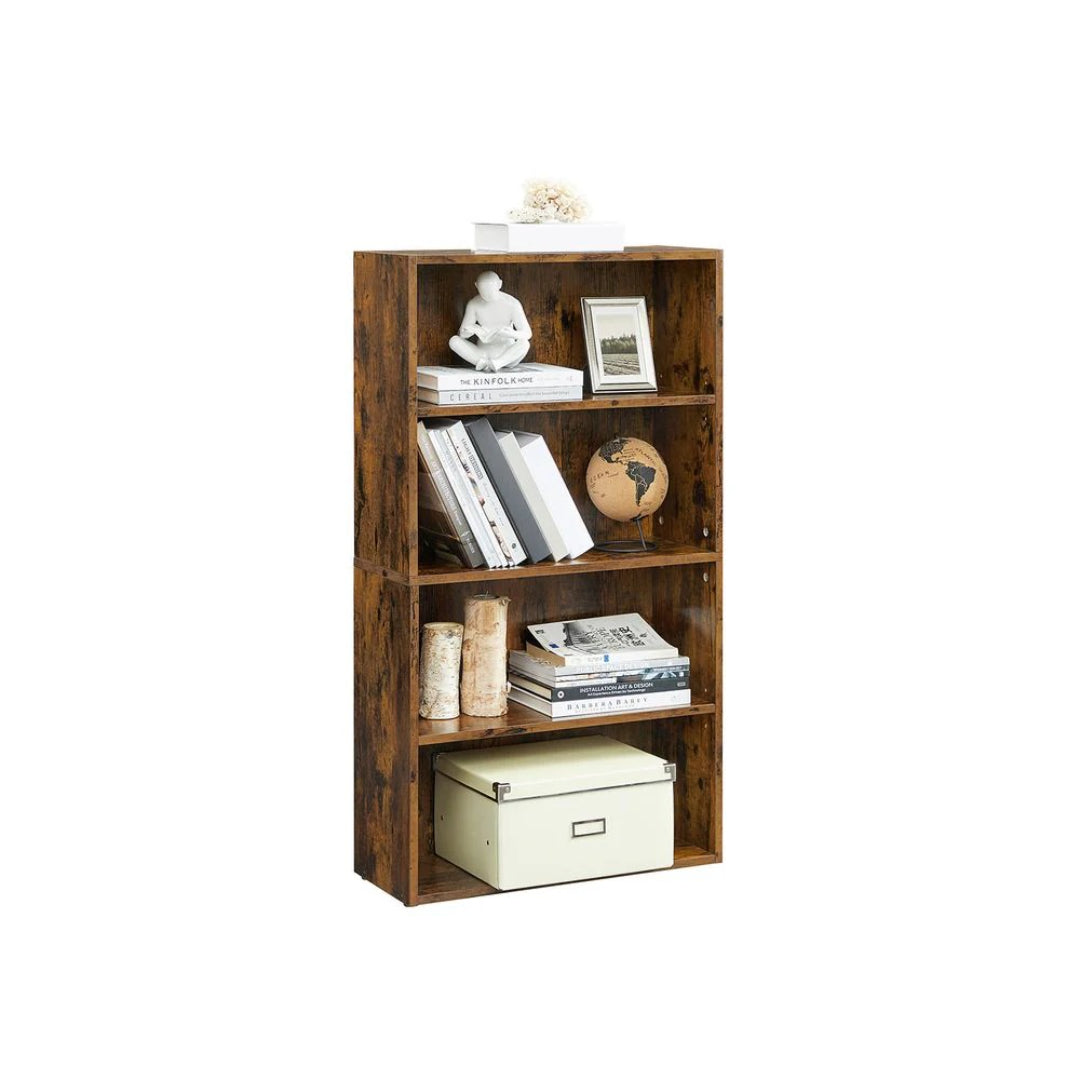 4 Tier Bookcase With Adjustable Shelves, 42.3 Inch Storage Shelf