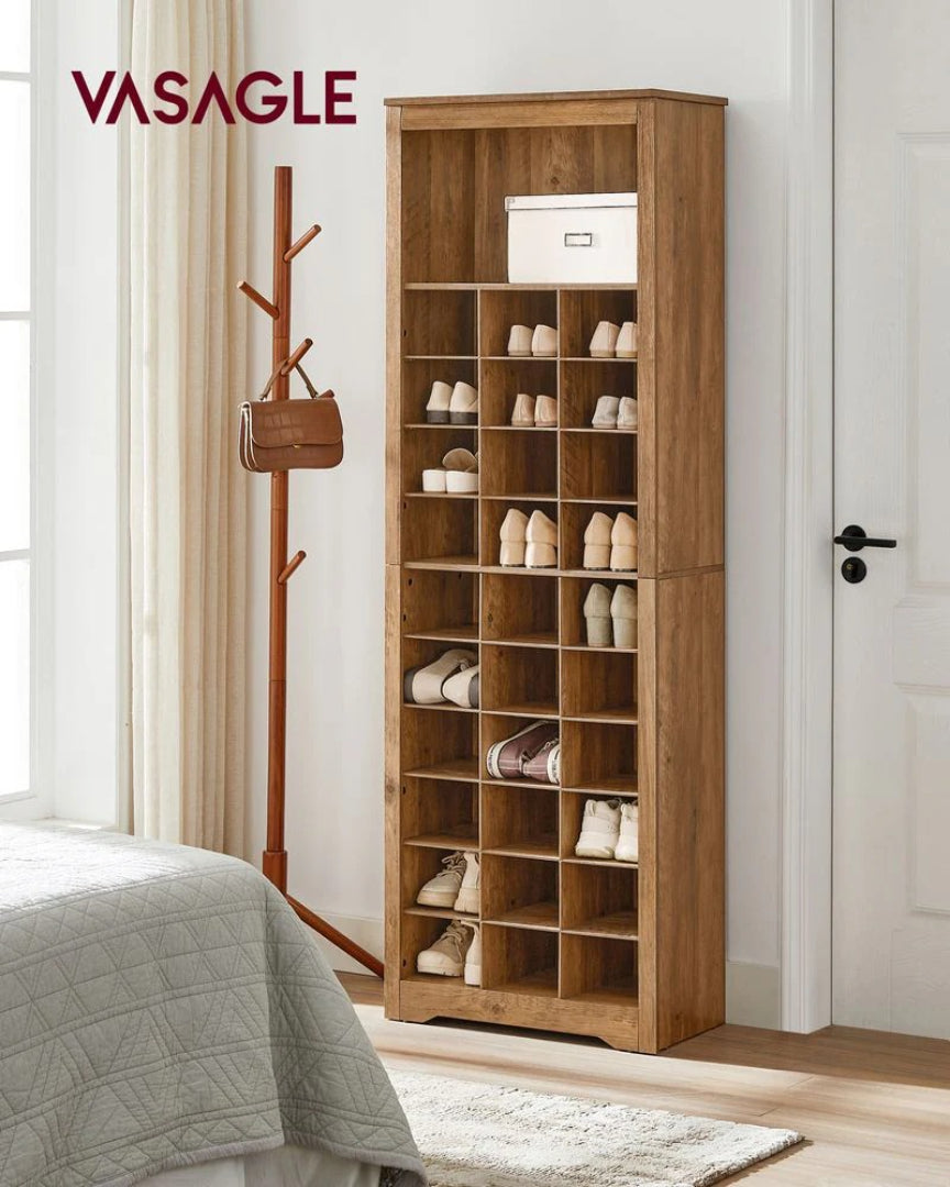 10 Tier Shoe Rack Organizer With Storage Compartments, Tall Unit