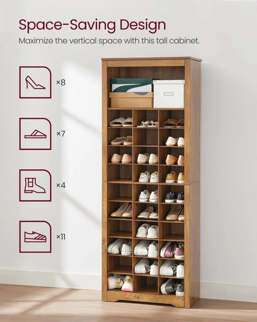 10 Tier Shoe Rack Organizer With Storage Compartments, Tall Unit