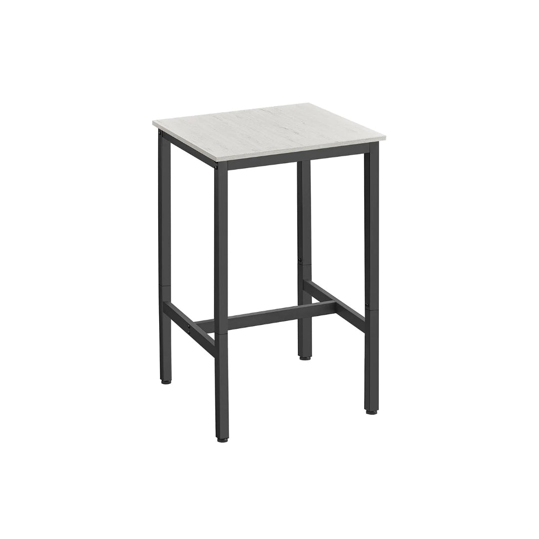 High Top Bar Table, Industrial Square Pub Table with Steel Frame