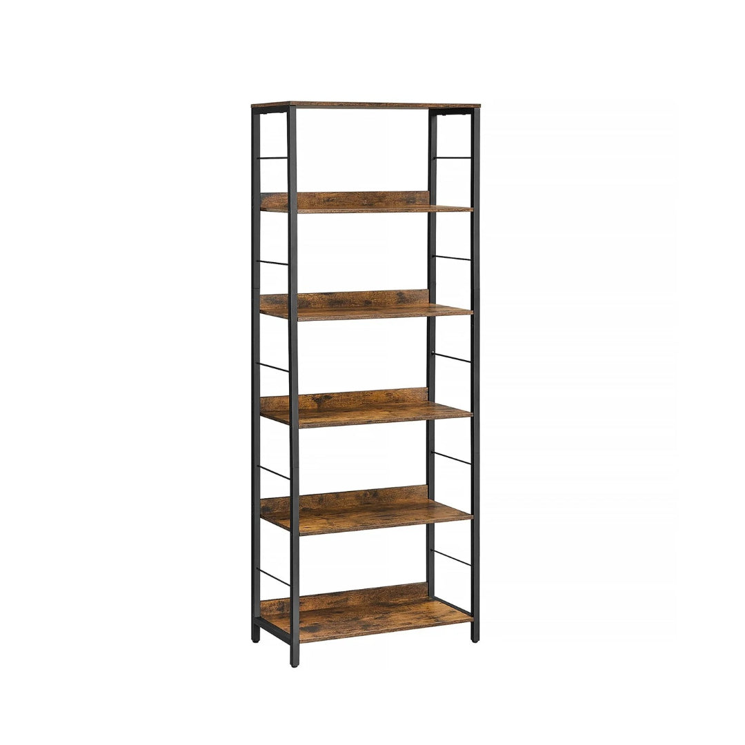 6 Tier Industrial Bookshelf, 70.1 Inch Storage Bookcase