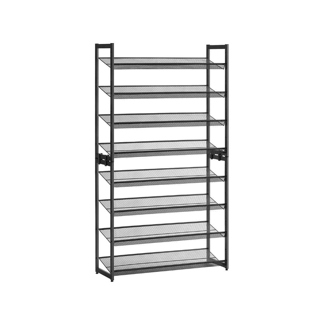 8 Tier Shoe Rack With Metal Shelves, Large Capacity Organizer