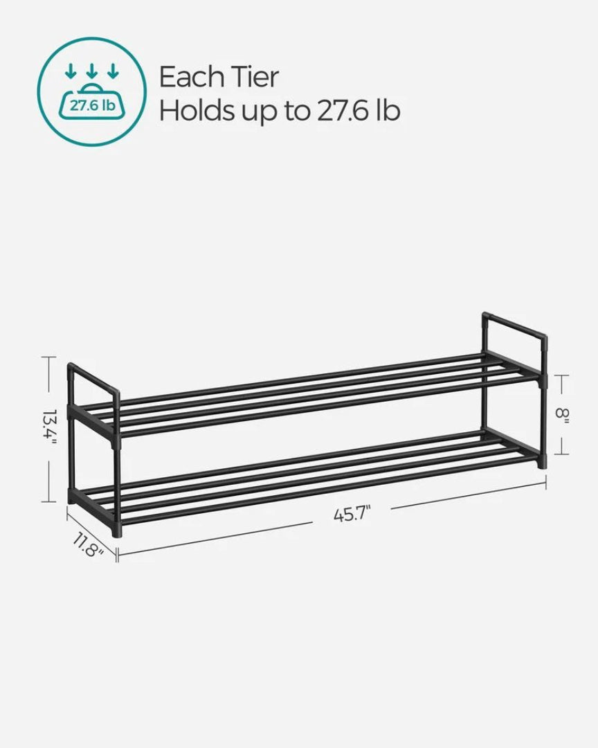 2/3/4/10 Tier Metal Shoe Rack, 36.2/46.1/17.7 Inch Organizer