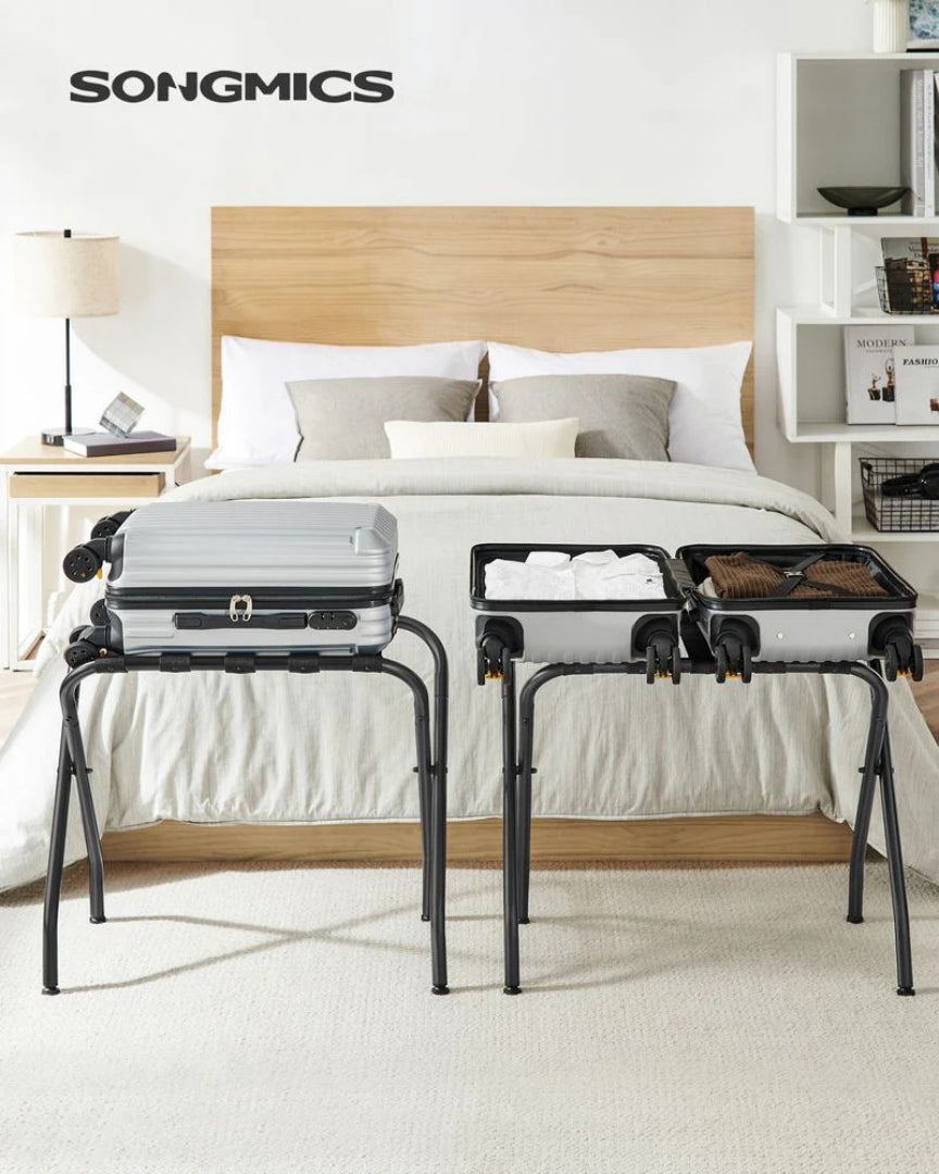 Folding Luggage Rack Steel Suitcase Stand For Guest Room