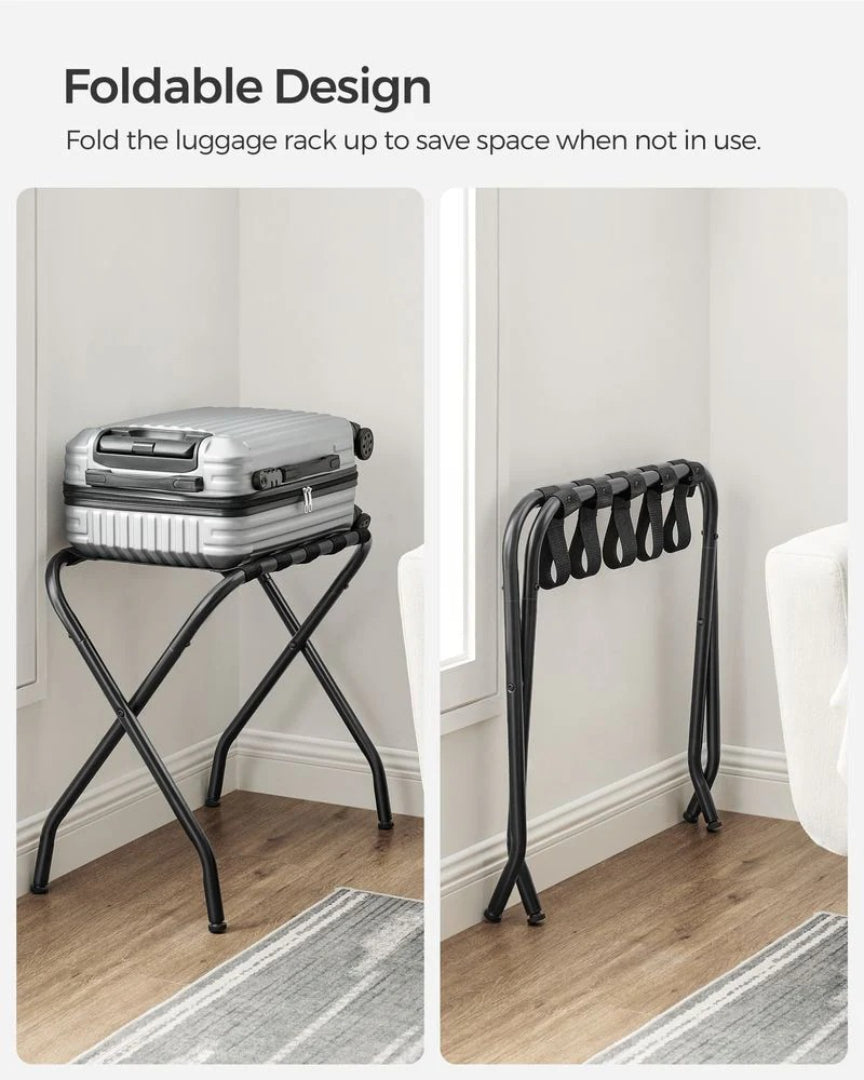 Folding Luggage Rack Steel Suitcase Stand For Guest Room