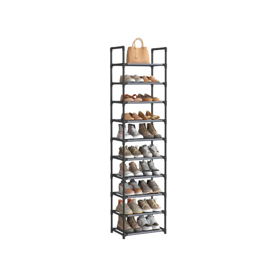 10 Tier Shoe Rack With Metal Frame – product view 2 | Ridgefield New York