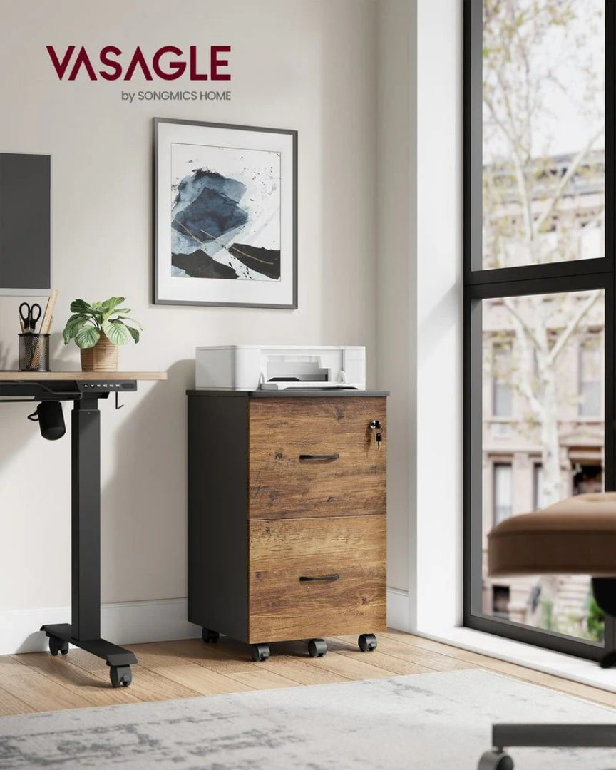 2 Drawer Rolling File Cabinet With Lock & Wheels – product view 3 | Ridgefield New York