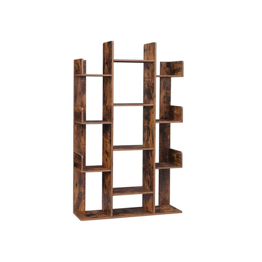 Tree Bookshelf With 13 Shelves Space Saving Bookcase