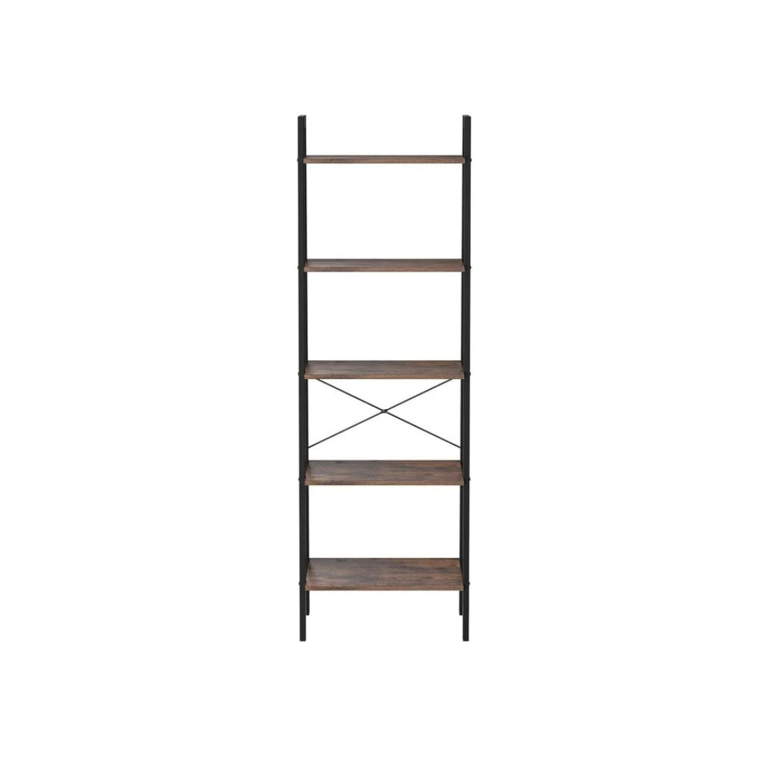5 Tier Ladder Shelf With Steel Frame, 67.7 Inch Storage Rack