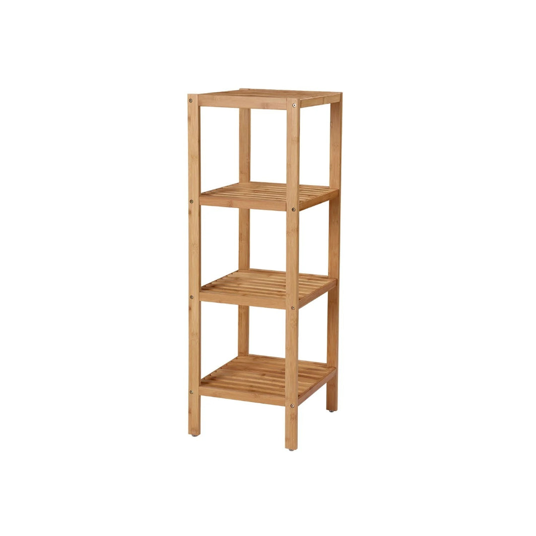 Bathroom Shelf 4-Tier Bamboo Storage Rack 38.6in High