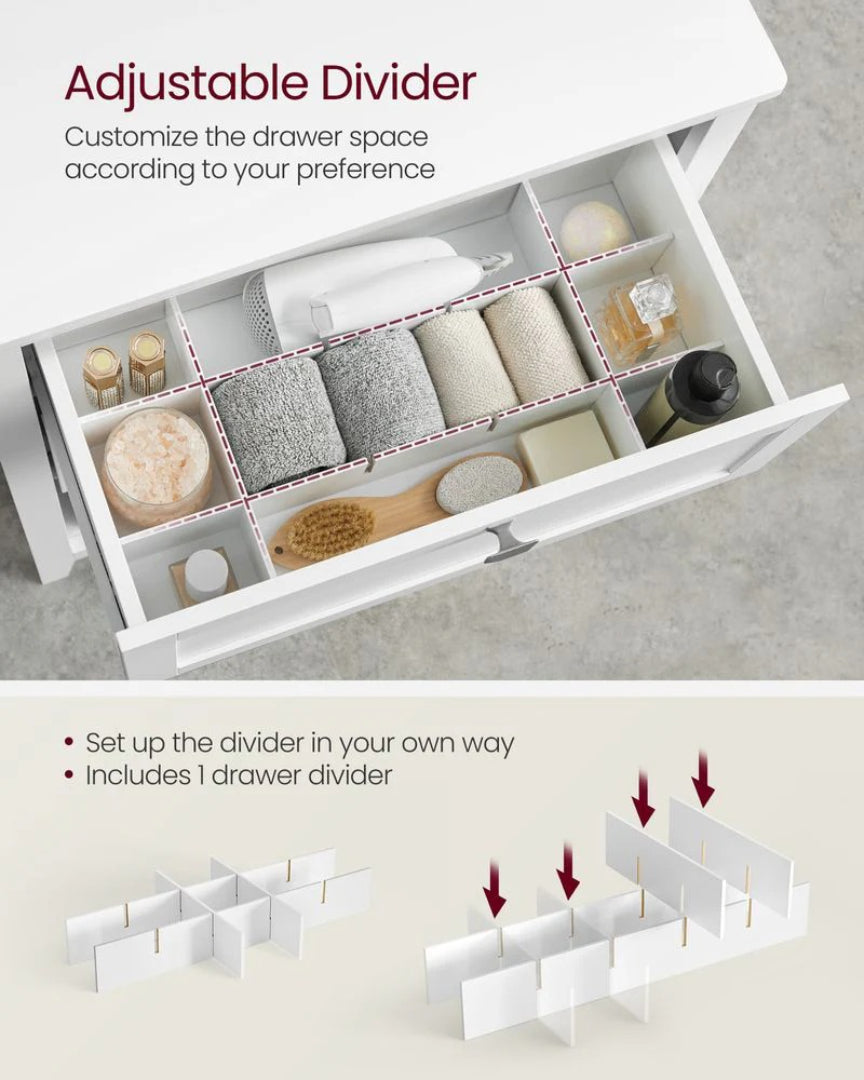 Bathroom Cabinet With 2 Drawers Storage Unit 23.6in Wide