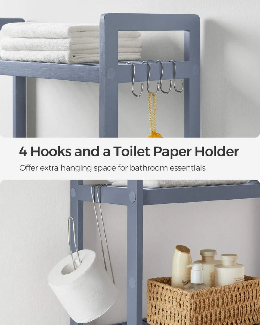 Bamboo Over Toilet Bathroom Organizer 3 Or 4 Tier Shelf