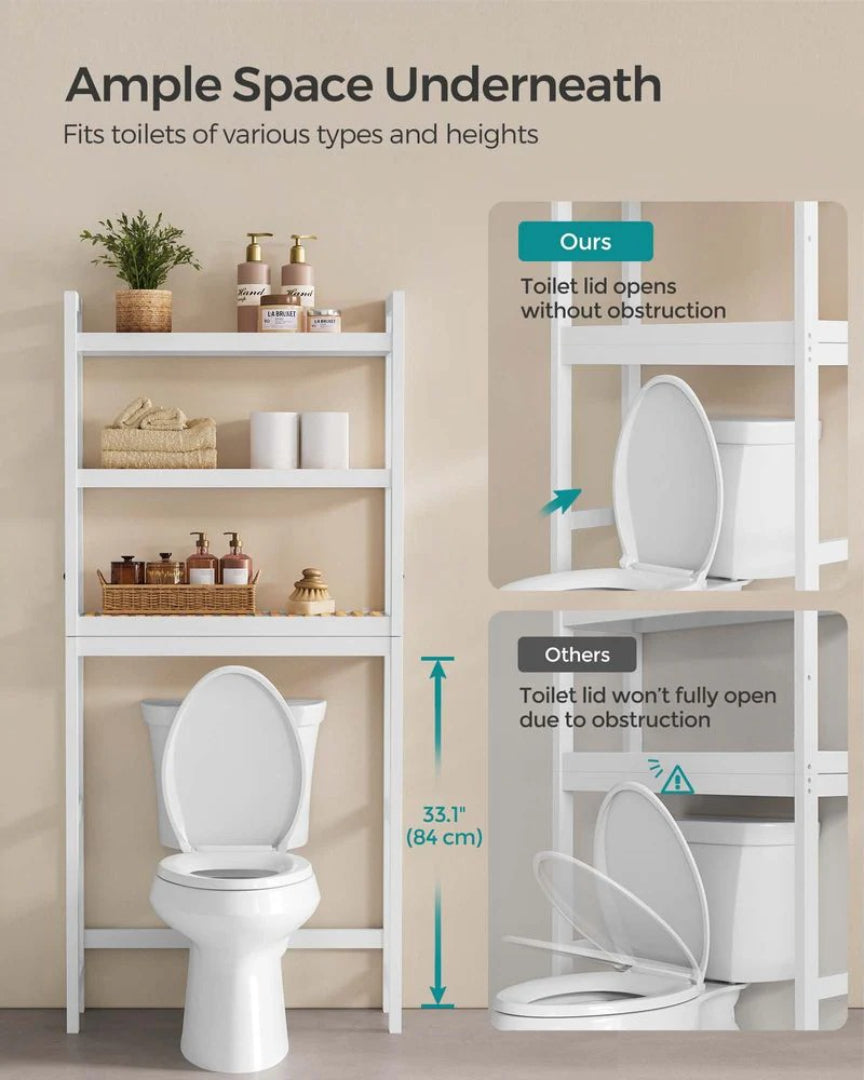 Bamboo Over Toilet Bathroom Organizer 3 Or 4 Tier Shelf