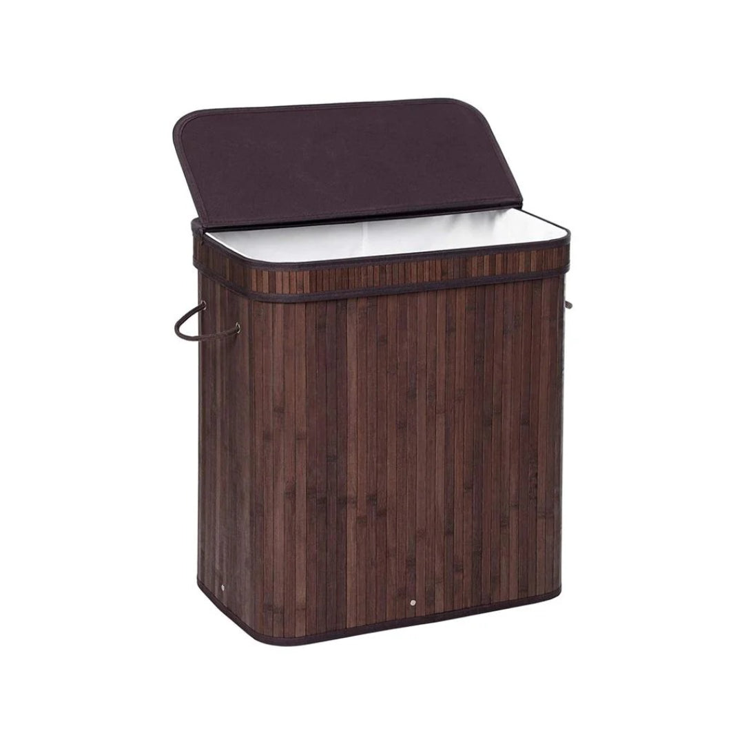 Laundry Hamper With Lid 26.4 Gallon Bamboo Basket 24in High