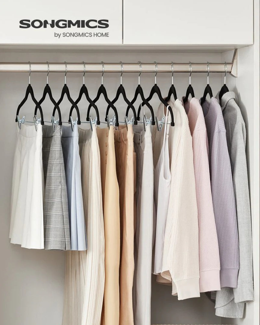 Velvet Pants Hangers With Adjustable Clips Set