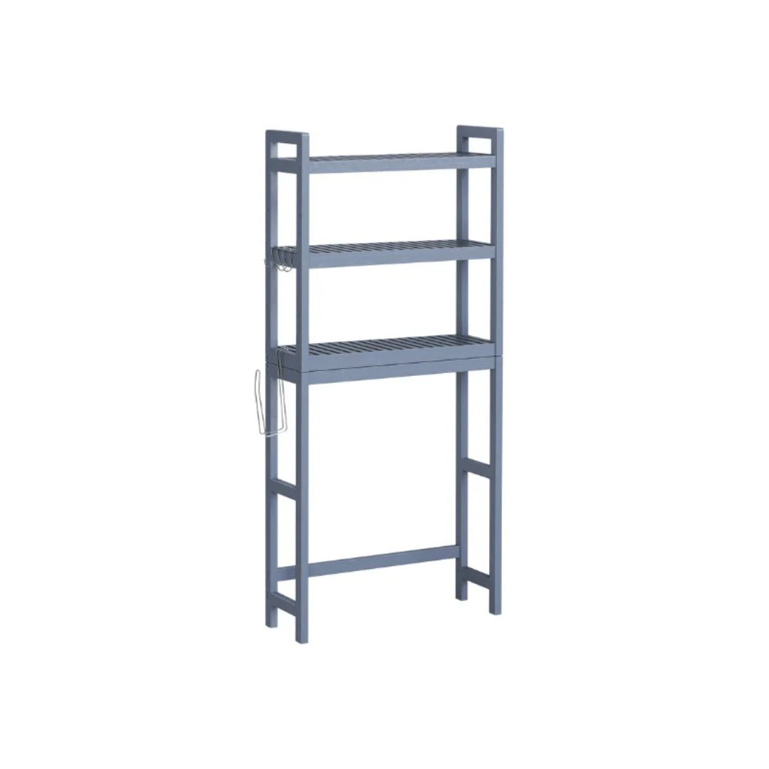 Over Toilet Bathroom Organizer 3-Tier Bamboo Shelf 66.9in High