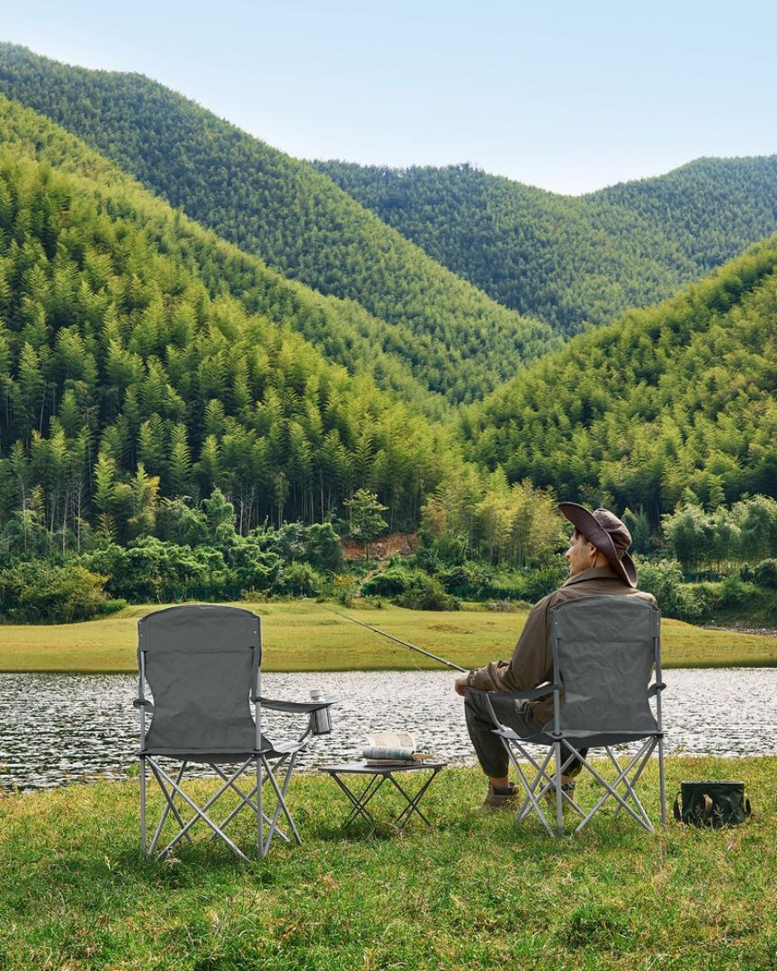 Camping Chairs Set of 2 Folding Chairs 330lb Capacity 35.4in Portable