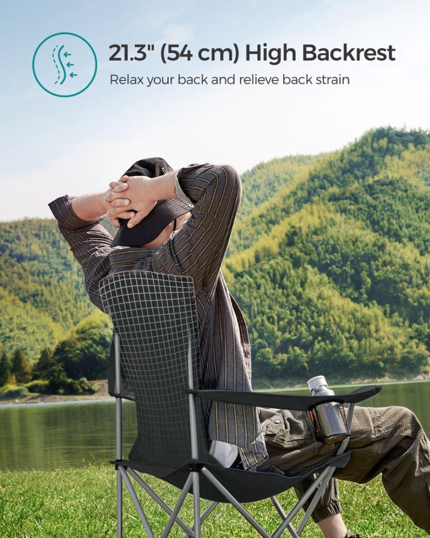 Camping Chairs Set of 2 Folding Chairs 330lb Capacity 35.4in Portable