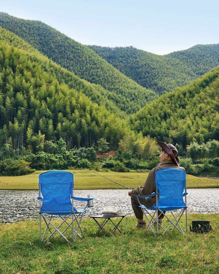 Camping Chairs Set of 2 Folding Chairs 330lb Capacity 35.4in Portable