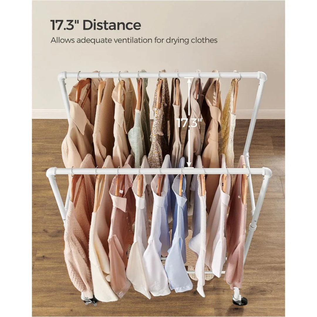 Clothing Rack With Shelf Heavy Duty Rolling Garment Rack 39.4in