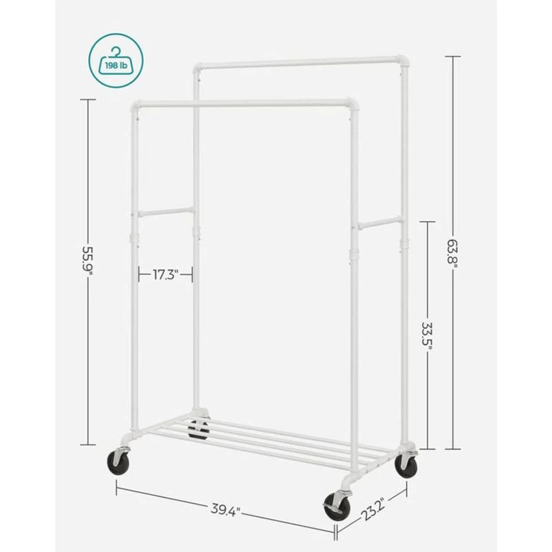 Clothing Rack With Shelf Heavy Duty Rolling Garment Rack 39.4in