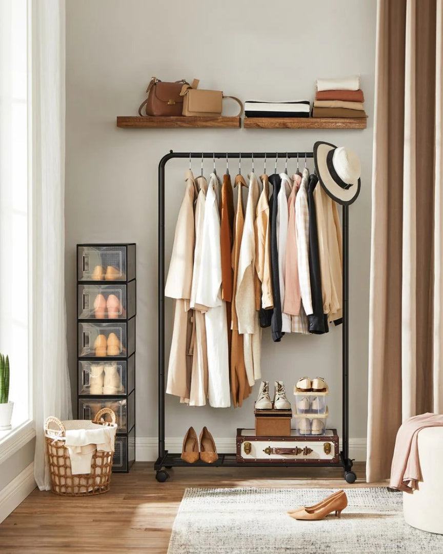 Clothes Rack With Wheels Metal Garment Rack 35.8in Wide