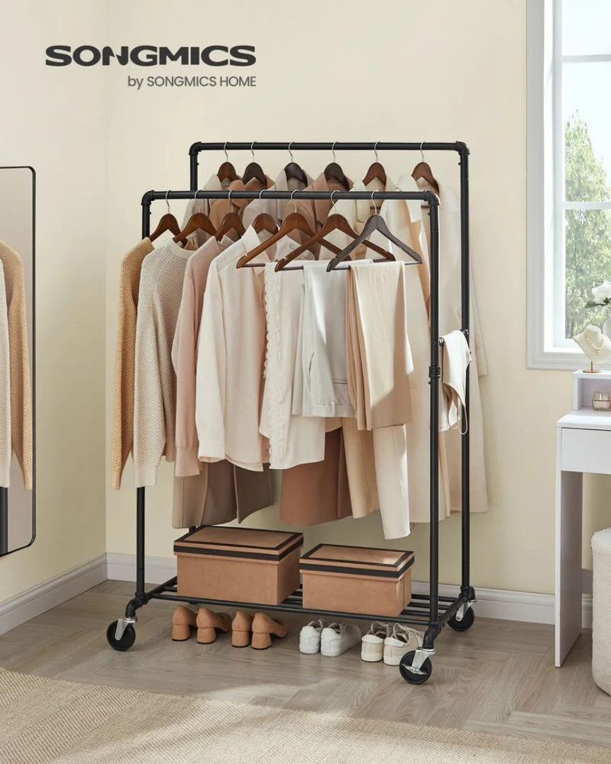 Clothing Rack With Shelf Heavy Duty Rolling Garment Rack 39.4in