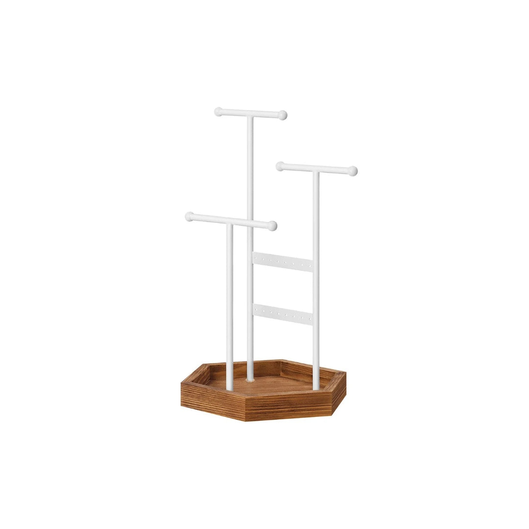 Jewelry Holder Stand With Metal Frame And Tray