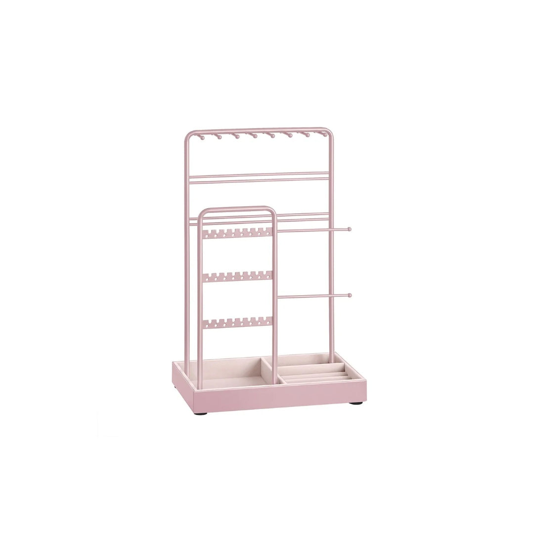 Jewelry Holder Stand With Metal Frame And Velvet Tray