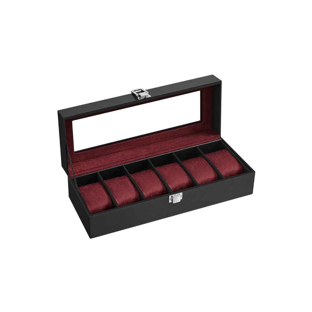 Watch Storage Case With Glass Lid 6 Or 12 Slot Organizer