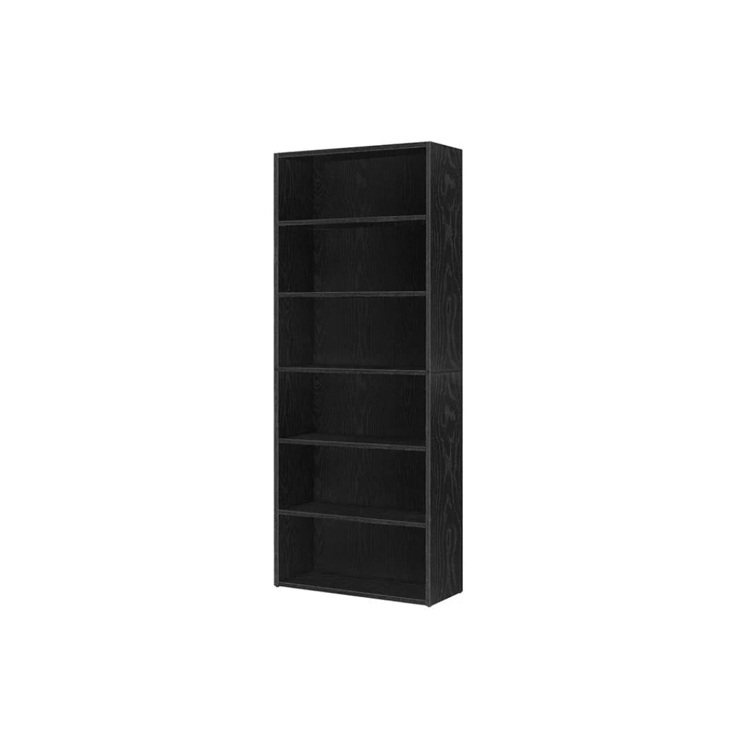 6 Tier Open Bookcase With Adjustable Storage Shelves