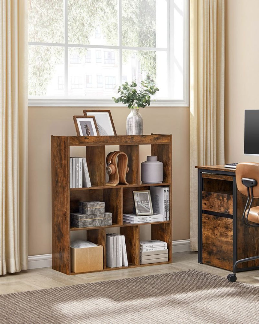 Bookcase With 8 Open Compartments, Multi Use Storage Shelf