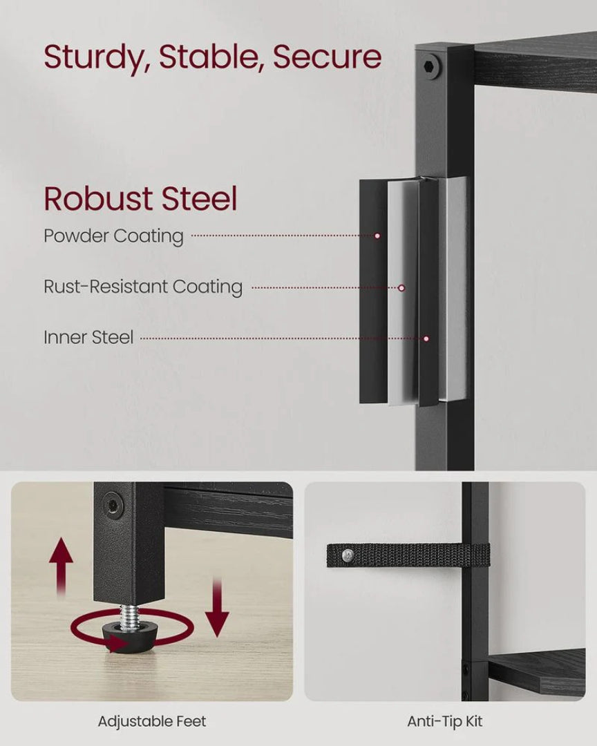 5 Tier Corner Shelving Unit With Cabinet Storage Space Saving Shelf