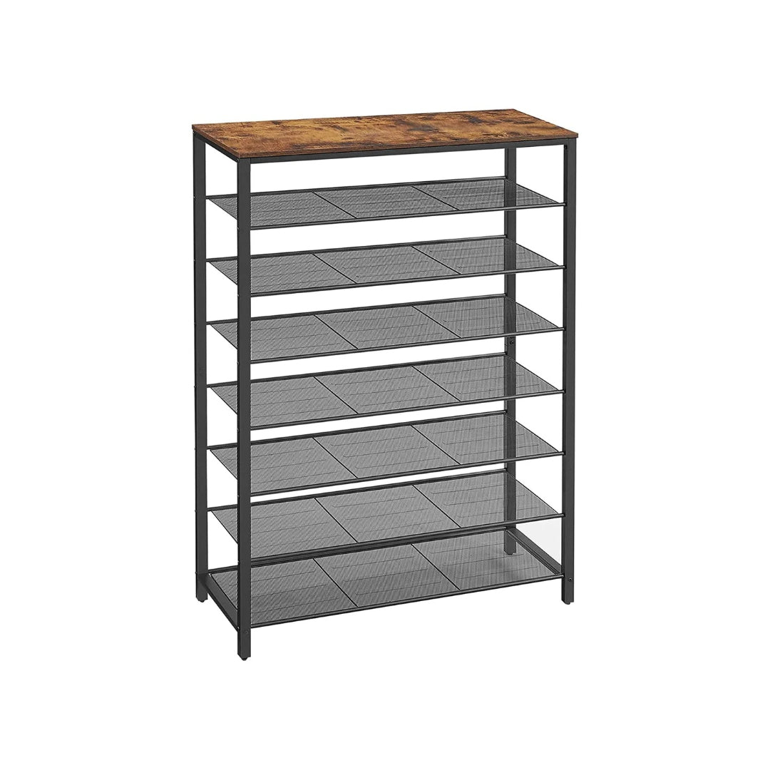 6/8 Tier Shoe Rack With Metal Shelves, 39.4 Inch Wide Organizer