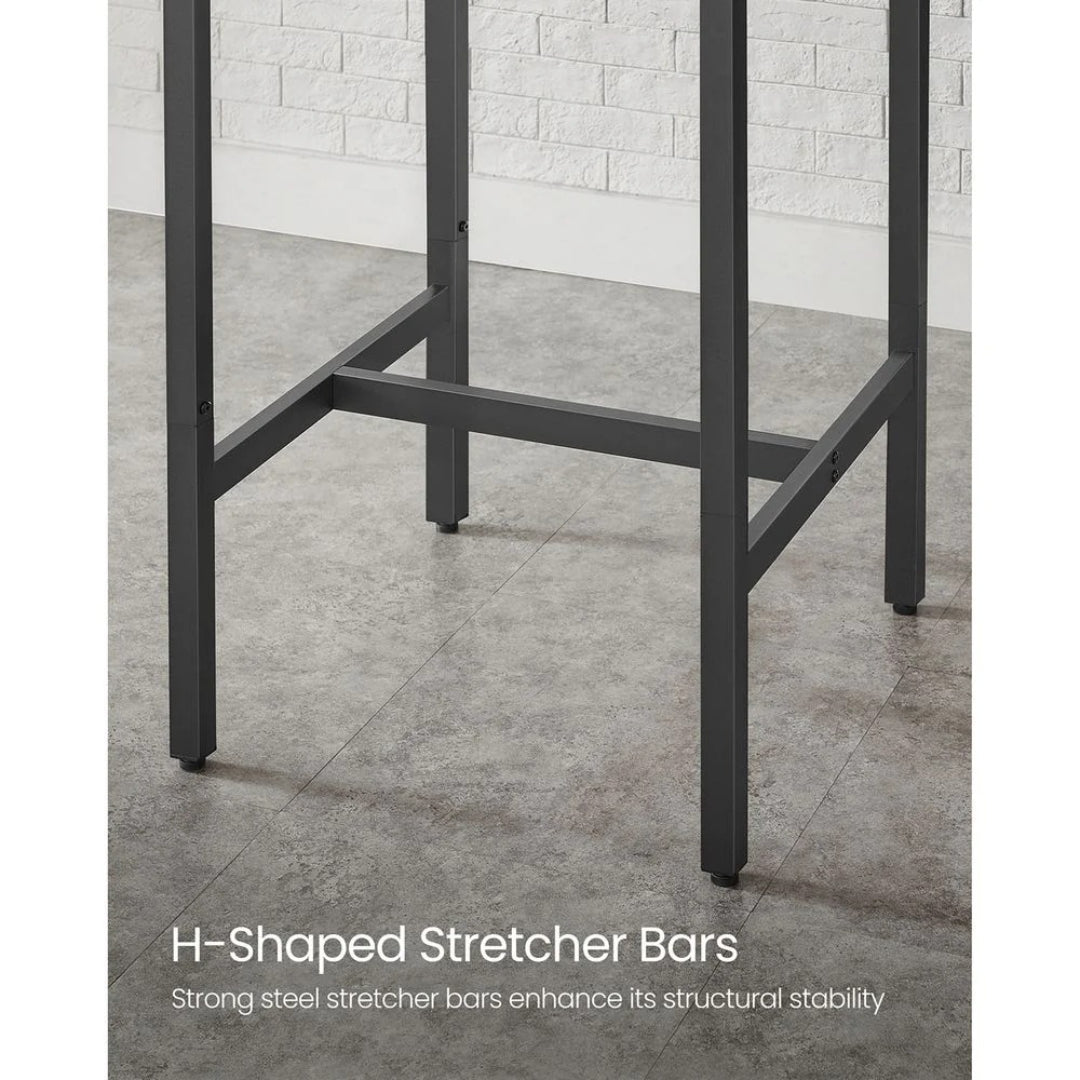 High Top Bar Table, Industrial Square Pub Table with Steel Frame