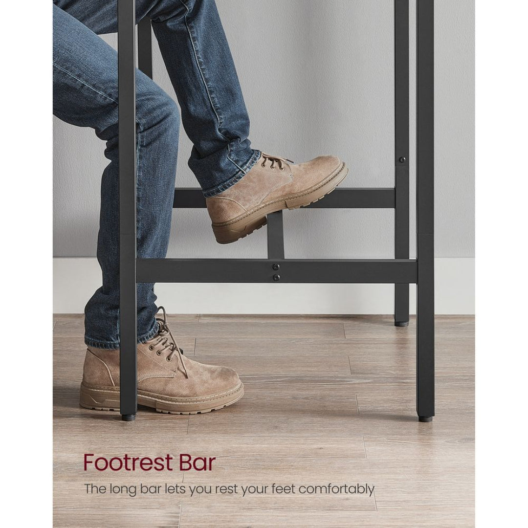 High Top Bar Table with Steel Frame, Industrial Square Pub Table