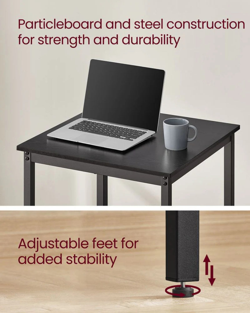 High Top Bar Table, Industrial Square Pub Table with Steel Frame