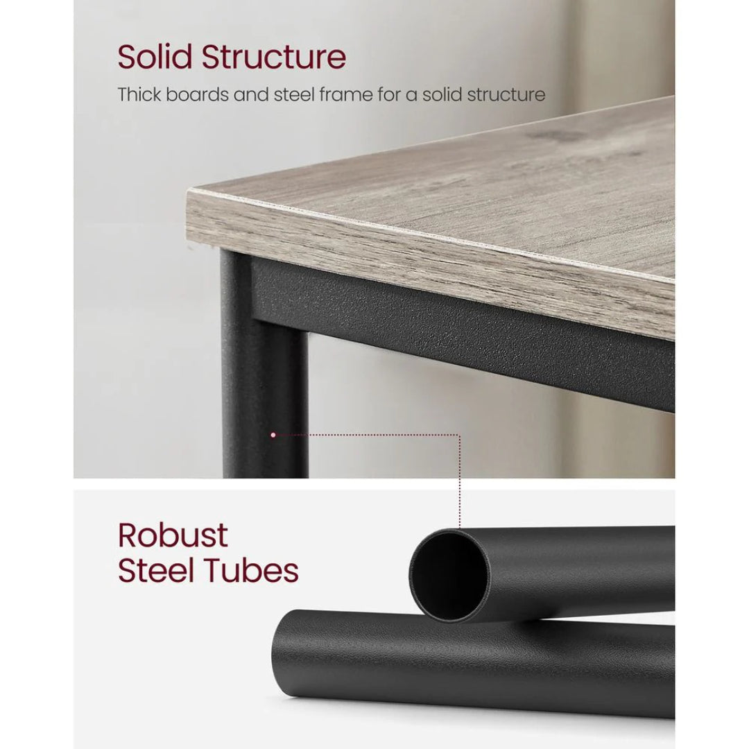 Small 3-Tier End Table with Open Storage, Industrial Side Table