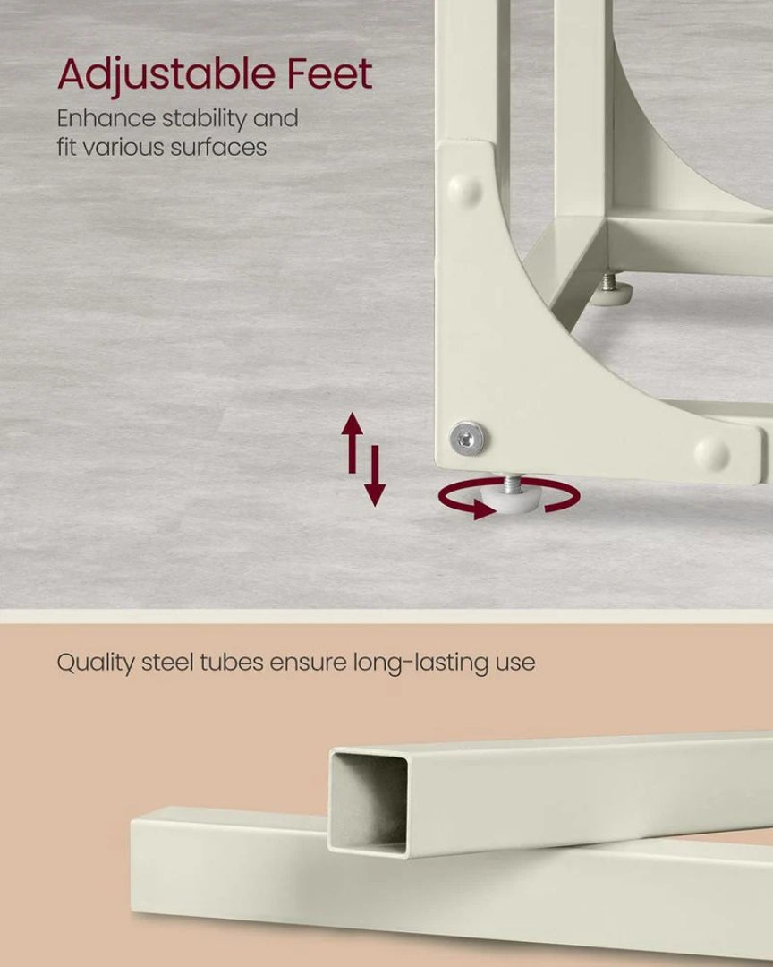 C-Shaped End Table For Sofa With Steel Frame