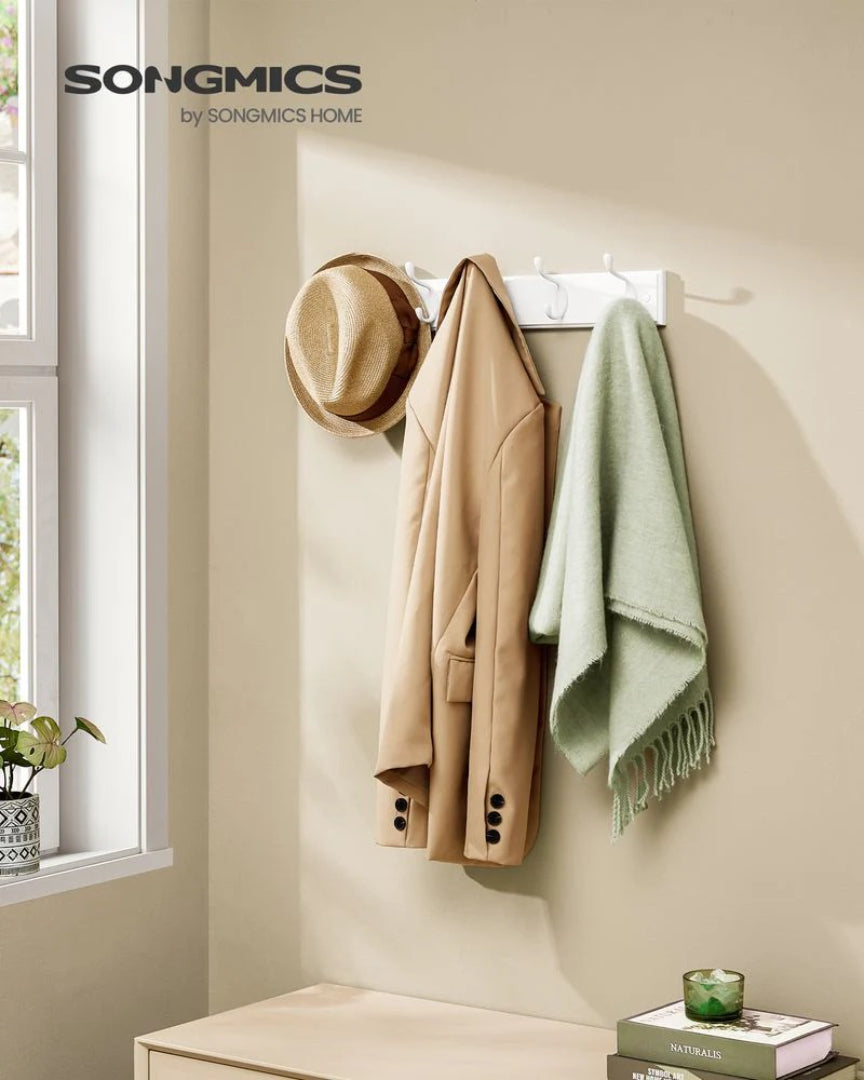Wall Mounted Coat Rack With 10 Hooks, Heavy Duty Entryway Hook Rack