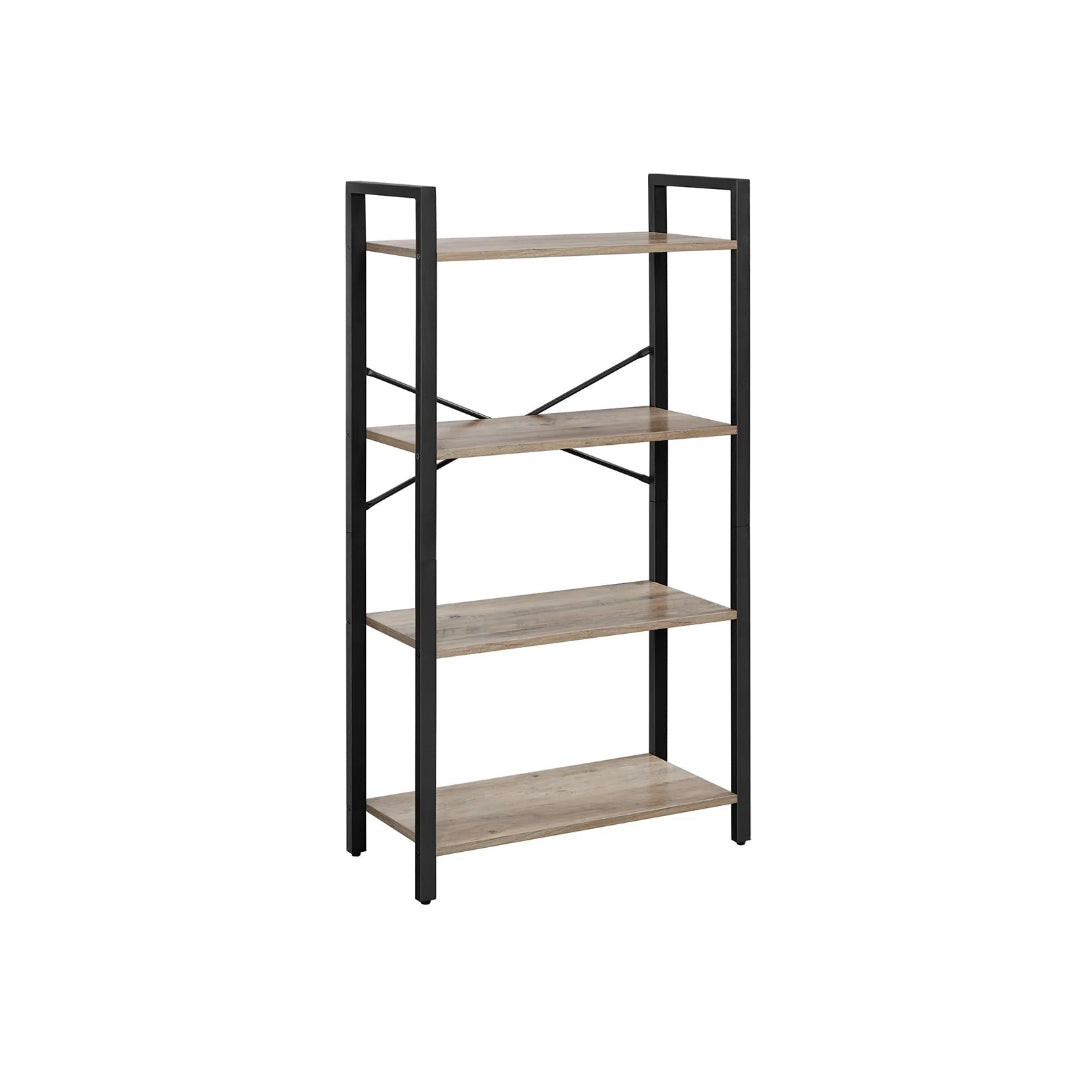 4 Tier Bookshelf With Steel Frame, 47.2 Inch Storage Shelf