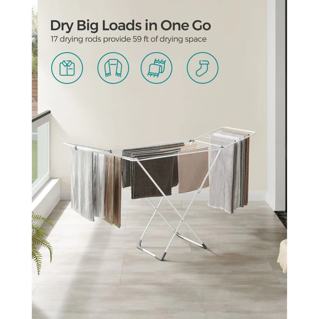 Clothes Drying Rack Foldable Gullwing Airer 71.7in Wide