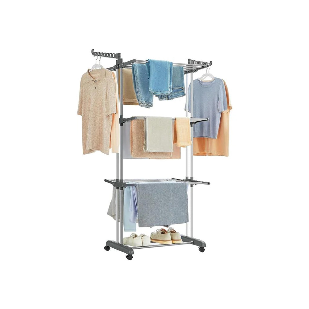Clothes Drying Rack 4-Tier Foldable Laundry Stand 67.7in High