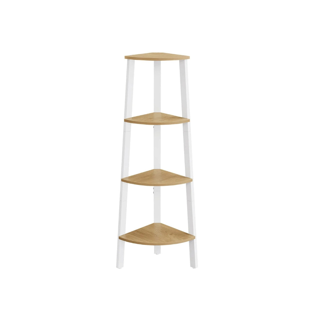 4 Tier Corner Bookshelf Industrial Storage Display Shelf