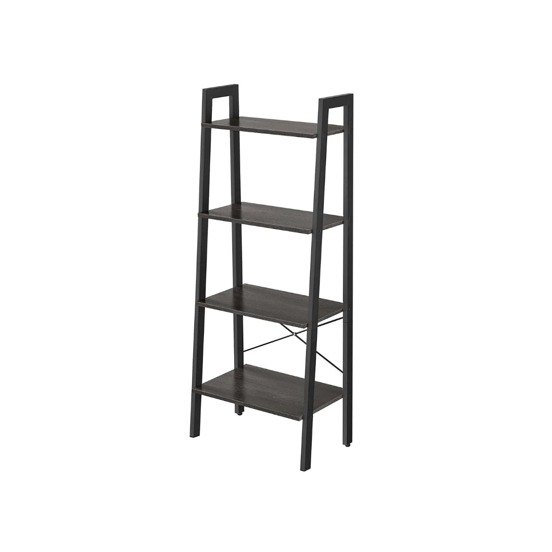 4 Tier Ladder Shelf With Steel Frame, 31.5/22 Inch Storage Rack