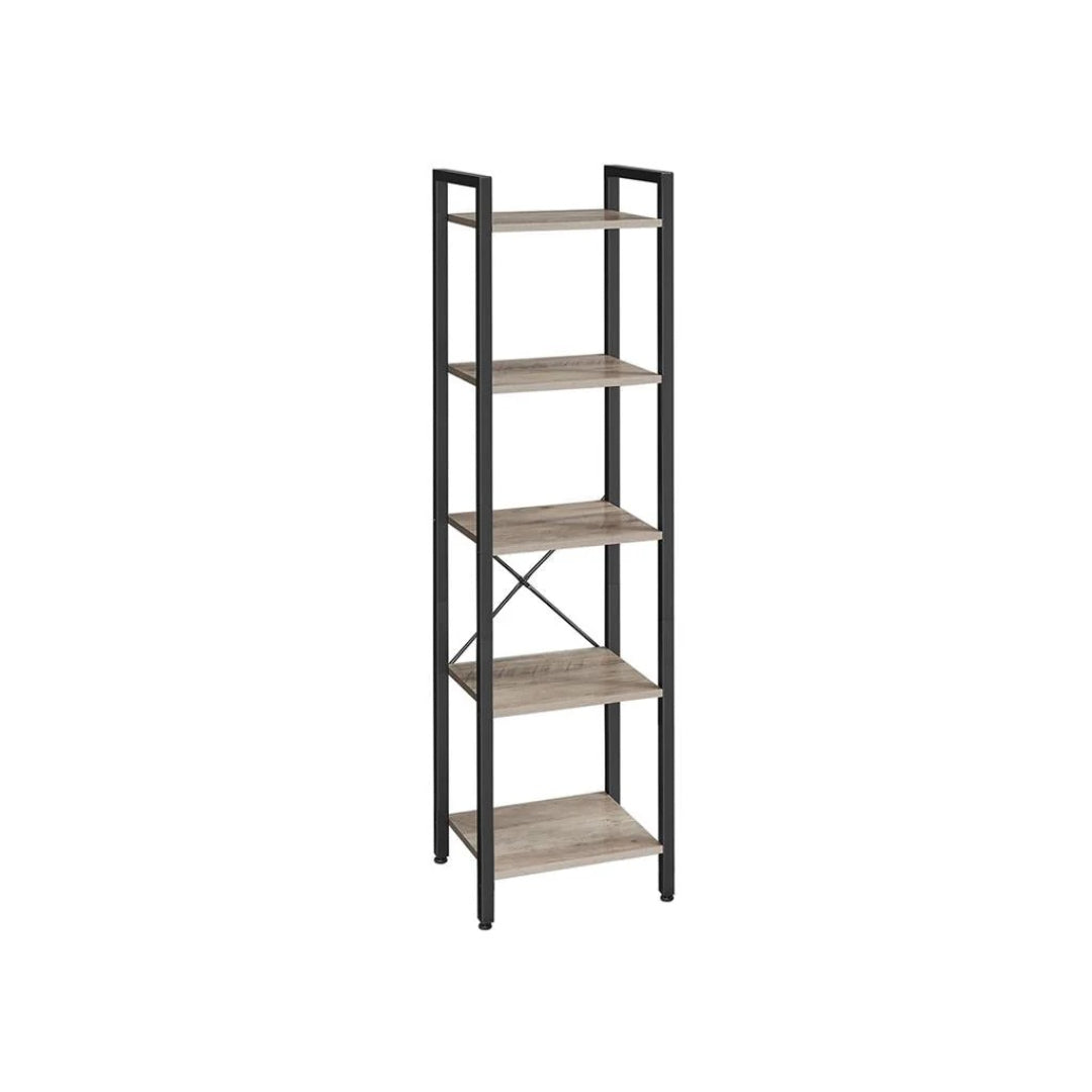 5 Tier Storage Shelving Unit, 60.6 Inch Narrow Bookcase