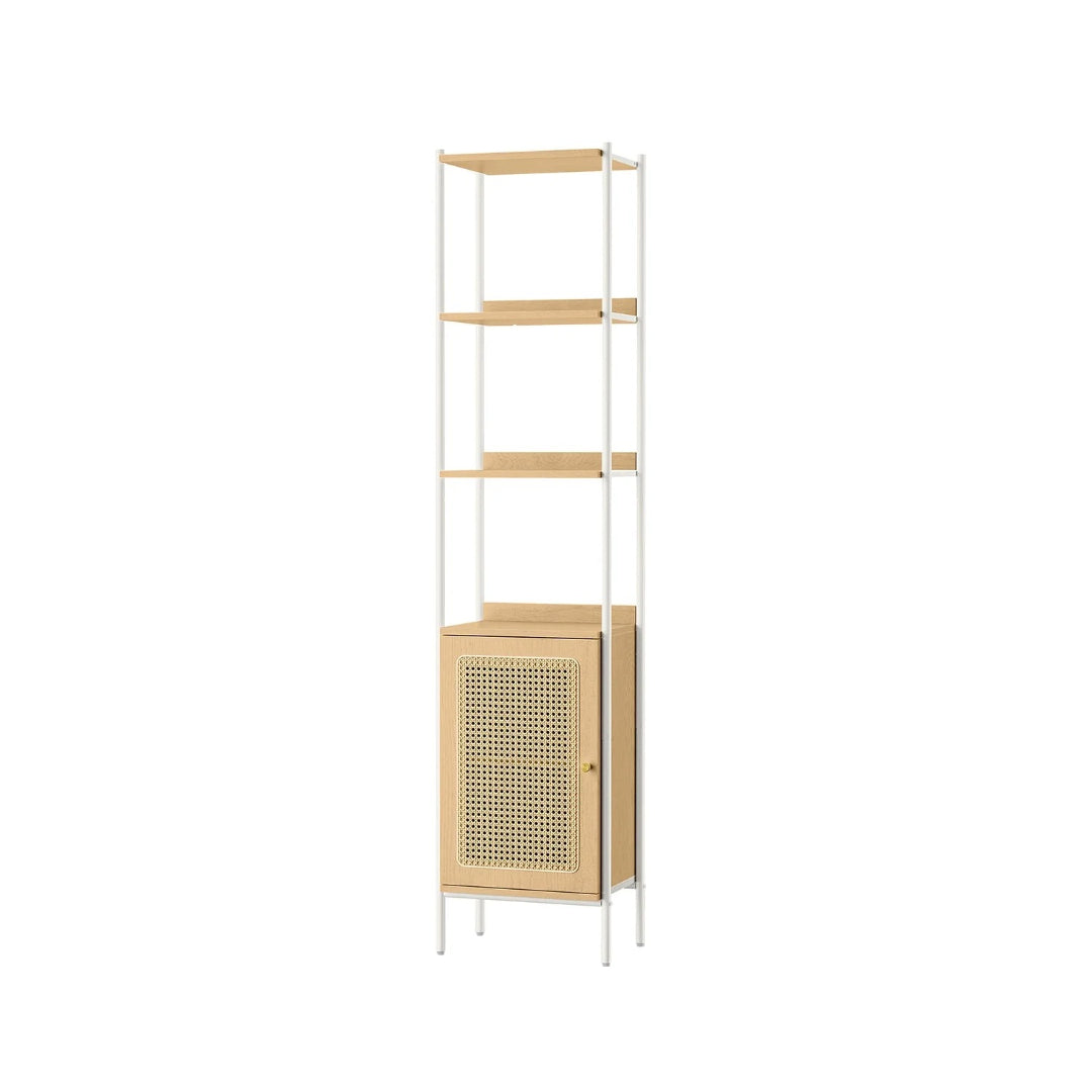 6 Tier Bookcase With Door, 68.8 Inch Storage Shelf