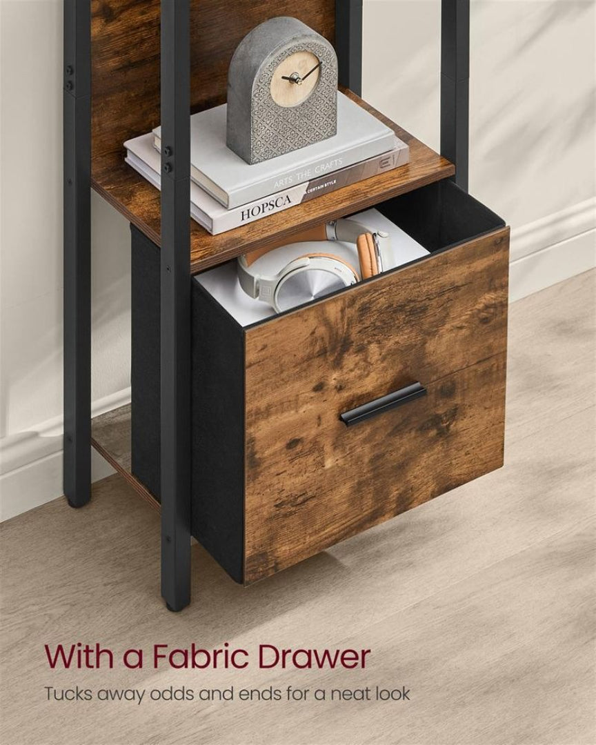 5 Tier Bookshelf With Drawer, 65 Inch Storage Bookcase