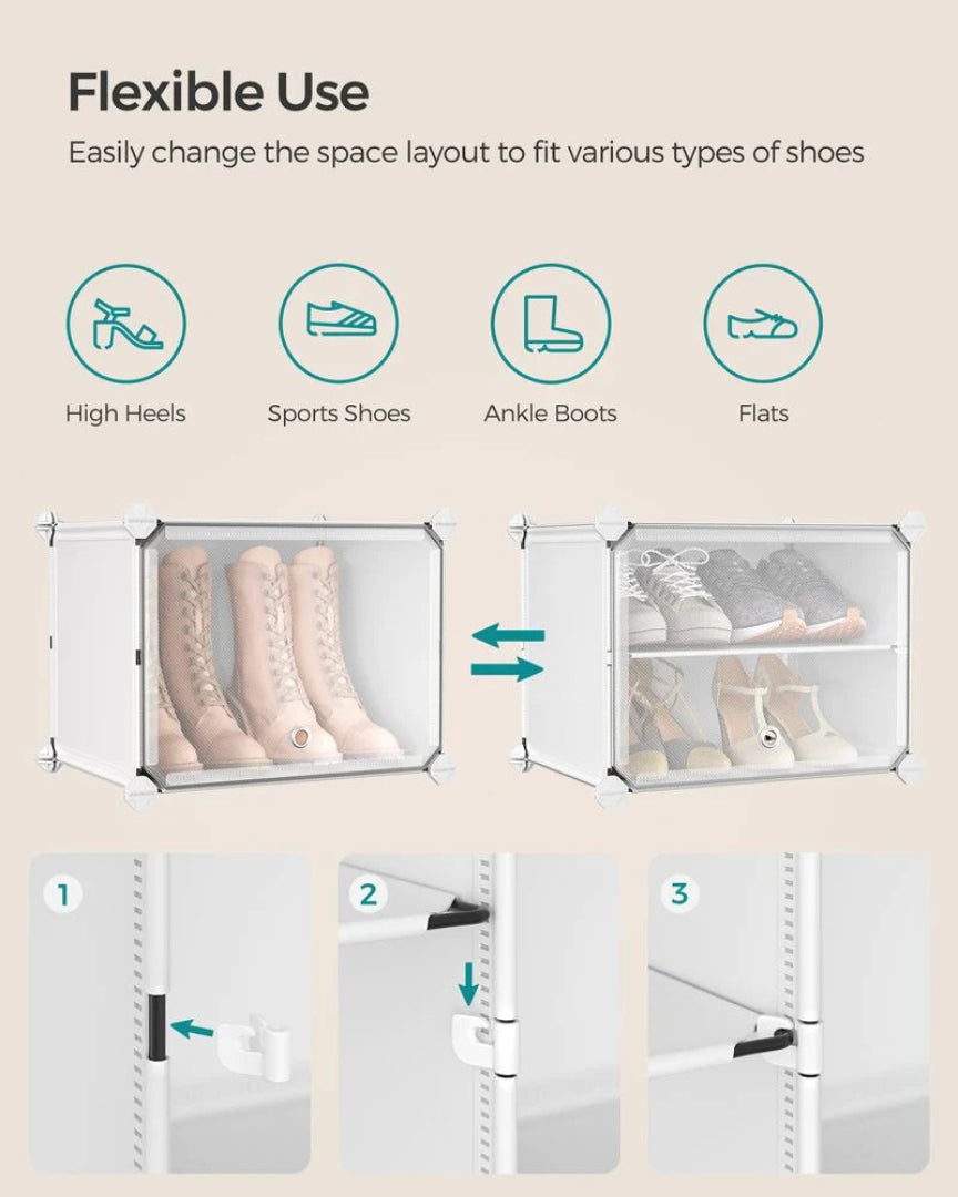 Shoe Organizer Cabinet With Doors 4 To 10 Cubes