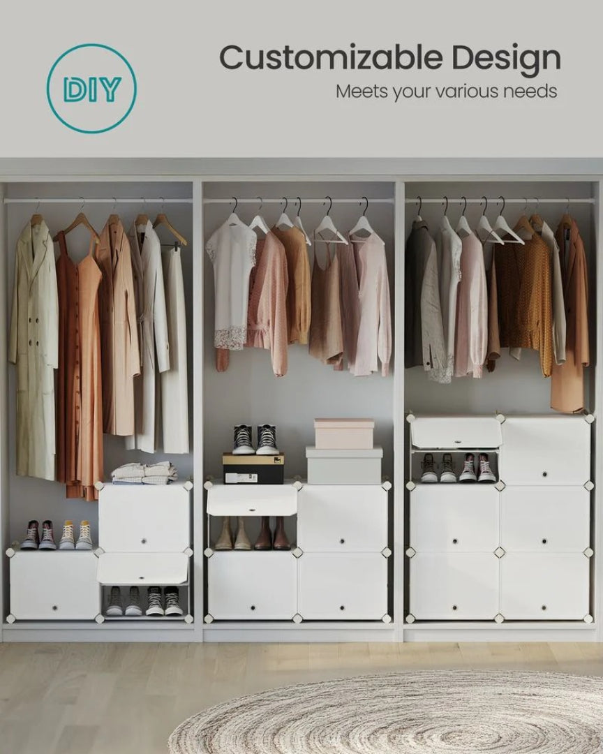 Shoe Organizer Cabinet With Doors 4 To 10 Cubes